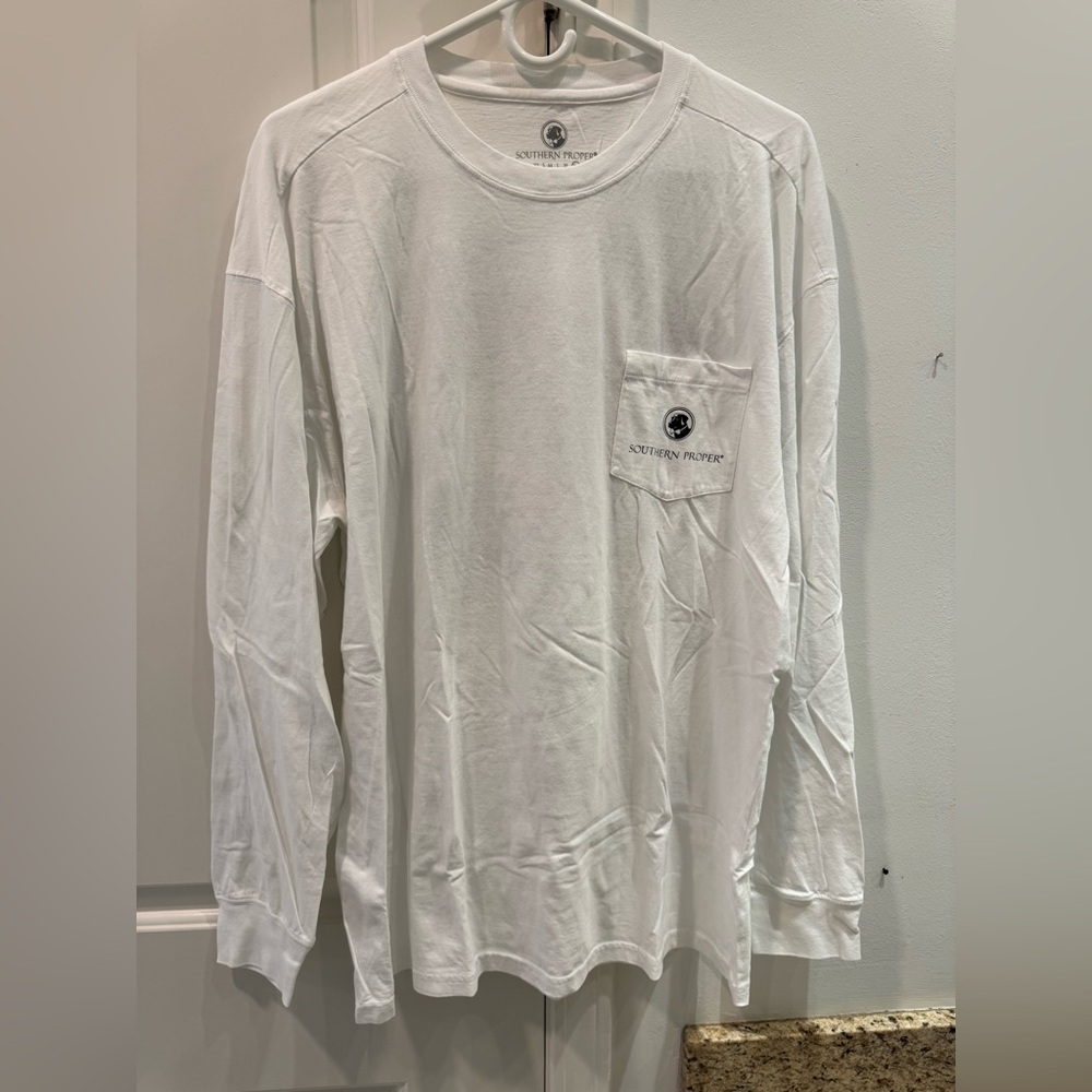 Southern Proper Men's White Long Sleeve Shirt